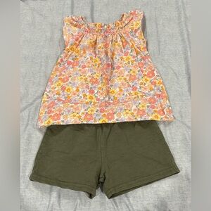 Carter's Toddler Girl's 2 Piece Short Sleeve Ruffle Top & Short Set